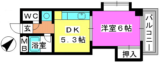 青柳２１ / 201号室 間取り