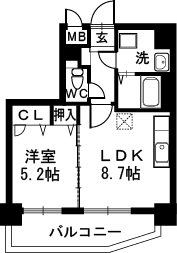 サザンコート博多駅前 / 301号室 間取り