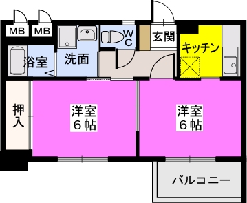 ドミール平尾 / 602号室 間取り