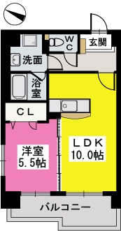 パルク薬院 / 702号室 間取り