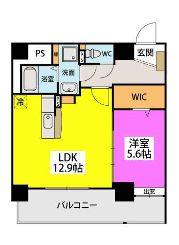 リバーサイド大濠 / 1005号室 間取り