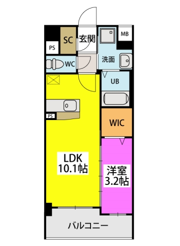 リバーランド大濠 / 302号室 間取り
