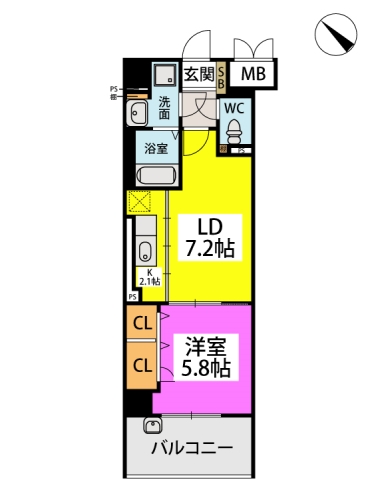 テトラッド / 502号室 間取り