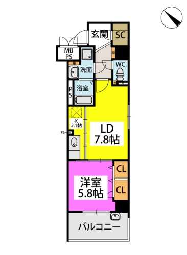 （仮称）博多駅前４丁目ビル / 305号室 間取り
