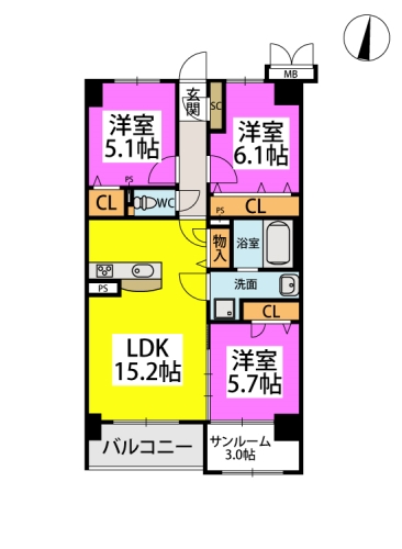 (仮称)別府２丁目計画 / 502号室 間取り