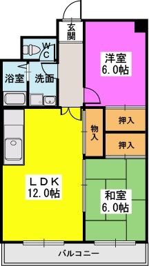 シャトレ南公園弐番館 / 402号室 間取り